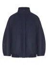 Dries Van Noten Balloon-sleeve High-neck Jacket In Blue