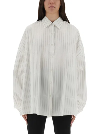 Dries Van Noten Women Oversized Striped Shirt In Neutral
