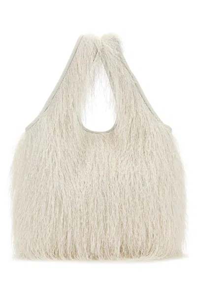 Dries Van Noten Marche Small Fringed Tote Bag In White