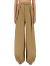 Dries Van Noten Women Wide-leg Pants With Belt In Brown