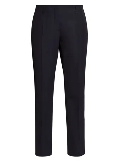 Dries Van Noten Women's Wool-blend Straight-leg Trousers In Navy