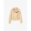 Dries Van Noten Cropped Ruffled Cotton-canvas Jacket In Beige