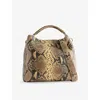 Dries Van Noten Womens Beige Python Leather Top-handle Bag In Beige