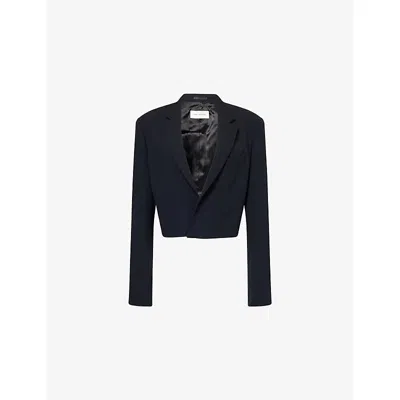 Dries Van Noten Womens Black Baftan Cropped Woven Jacket