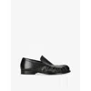 Dries Van Noten Black Leather Loafers In Black