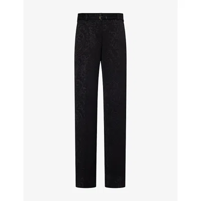 Dries Van Noten Womens Black Presta Straight-leg Wool Trousers
