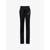 Dries Van Noten Womens Black Two-slip-pockets Straight-leg High-rise Wool-blend Trousers In Black