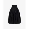 Dries Van Noten Womens Black Saffy High-rose Wool Midi Skirt In Black