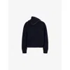 Dries Van Noten Zipped High-neck Wool Sweater In Black