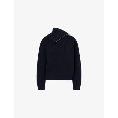 DRIES VAN NOTEN WOMENS BLACK TALIM ZIP-UP WOOL JUMPER XS