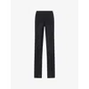Dries Van Noten Womens Black Two-slip-pockets Straight-leg High-rise Wool-blend Trousers In Black