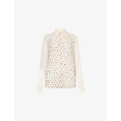 Dries Van Noten Womens Blush Chowy Embellished Woven Shirt In Pink