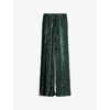 Dries Van Noten Womens Bottle Sequin-embellished Wide-leg Woven Trousers
