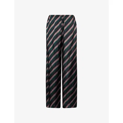 Dries Van Noten Womens Bottle Striped Drawstring Woven Trousers In Brown