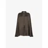 Dries Van Noten Womens Brown Casia Oversized Stripe-print Crepe Shirt