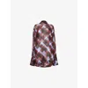 Dries Van Noten Womens Burgundy Chaddy Abstract Graphic-print Woven Shirt Xs In Brown