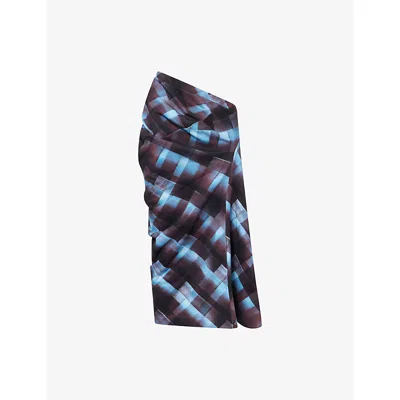 Dries Van Noten Womens Burgundy Harens Abstract Graphic-print Cotton-jersey Skirt In Multi