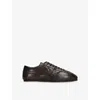 Dries Van Noten Leather Snakeskin-effect Dustin Sneakers In Brown