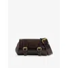 Dries Van Noten Womens Dark Brown Snake-effect Leather Satchel In Brown