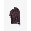Dries Van Noten Womens Dark Purple One-sleeve Puffball Silk Top Xs In Purple