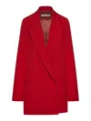 Dries Van Noten Fitted Double Breasted Wool Blazer In Red