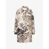 Shop Dries Van Noten Womens Black Abstract-print Relaxed-fit Cotton Coat Xs