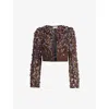 Dries Van Noten Bea Embellished Short Jacket In Brown
