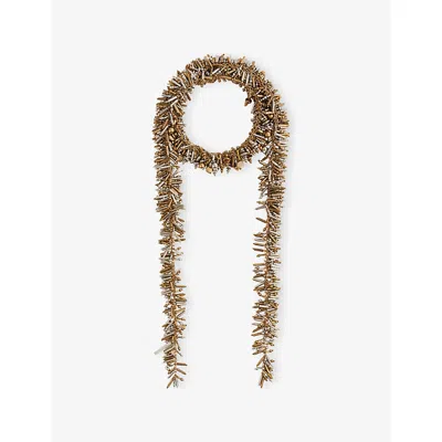 Dries Van Noten Womens  Block-bead Chain Necklace In Silver