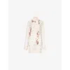 Dries Van Noten Womens Blush Chads Embellished Sheer Woven Shirt In Pink