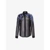 Dries Van Noten Chowy Embellished Chiffon Shirt In Black