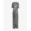 Dries Van Noten Womens Anthracite Dare Draped Sequined Maxi Dress In Anthracite