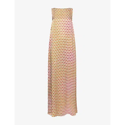 Dries Van Noten Womens Ecru Draz Polkadot Silk Maxi Dress In Multi