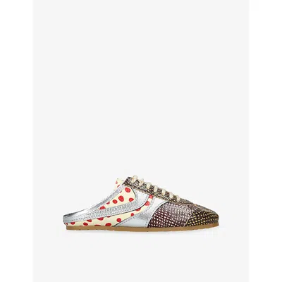 Dries Van Noten Womens Other Dustin Printed Leather Mules Eur 40 / 7 Uk In Multi
