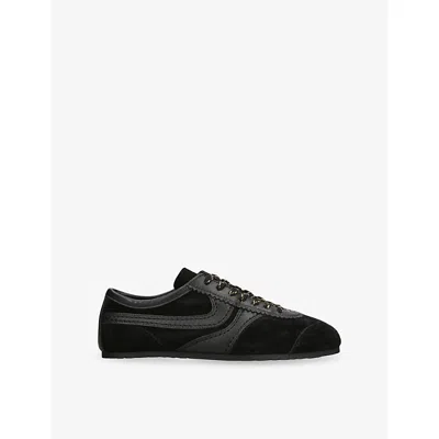 Dries Van Noten Womens Black Dustin Suede Trainers Eur 38/5 Uk