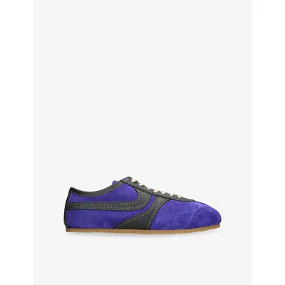 Dries Van Noten Womens Purple Dustin Suede Trainers Eur 36 / 3 Uk In Blue
