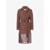 Dries Van Noten Womens  Embellished Notch-lapels Silk Coat In Burgundy