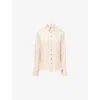 Dries Van Noten Celina Floral Jacquard Satin Shirt In Lpink