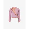 Dries Van Noten Tatum Cotton-blend Wrap Cardigan In Old Rose