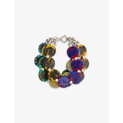 Dries Van Noten Womens  Multi Disc Glass And Brass Bracelet