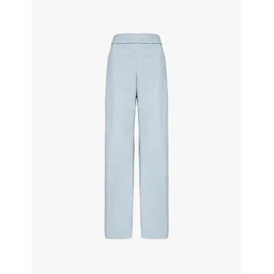 Dries Van Noten Womens Sky Trouserera High-rise Straight-leg Wool Trousers