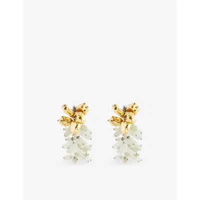DRIES VAN NOTEN WOMENS PASTEL SEMI-PRECIOUS STONE AND BRASS EARRINGS