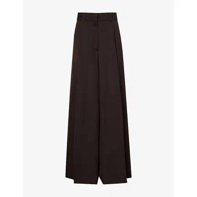 Dries Van Noten Womens  Podium Wide-leg Woven Trousers In Brown