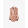 Dries Van Noten Womens  Printed Notch-lapels Woven Blazer In Orange