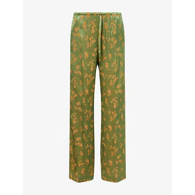 Dries Van Noten Womens  Puvis Straight-leg Woven Trousers In Light Green