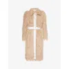 Dries Van Noten Beige Paneled Faux-fur Coat In Beige