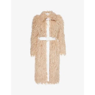 Dries Van Noten Beige Paneled Faux-fur Coat In 103 Beige