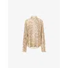 Dries Van Noten Women Sequins Shirt Python Print In Beige