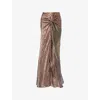 Dries Van Noten Womens Dessin B Smila Patterned Silk Maxi Skirt In Multi