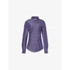 Dries Van Noten Womens Steel Striped Belted Cotton-poplin Shirt