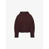 Dries Van Noten Womens Wine Teubina Embellished Ribbed Knitted Jumper In Burgundy